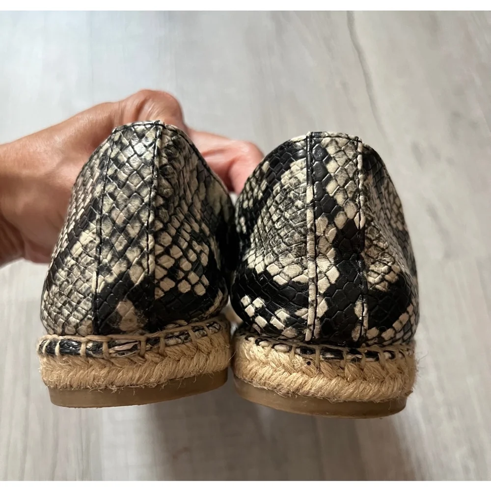 Sam Edelman Circus snake print espadrille flats size 8